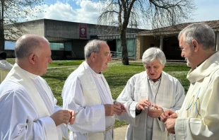 Un grupo de sacerdotes católicos. Crédito: Obispado de Vitoria (España).