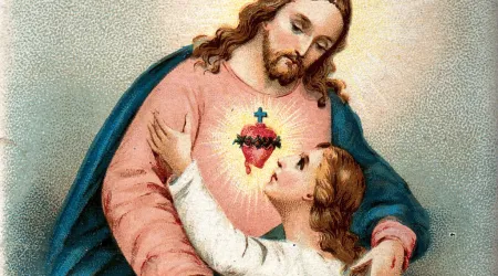 El Sagrado Corazón de Jesús y una devota
