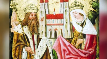 San Enrique II y su esposa Santa Cunegunda sosteniedo a la Iglesia