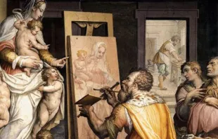 San Lucas pintando a la Virgen María, 1565. Crédito: Pintura de Giorgio Vasari - Dominio Público
