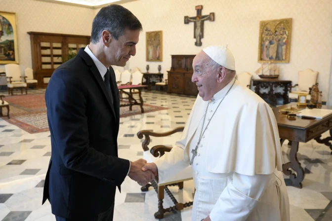 El Papa Francisco recibió al presidente del Gobierno de España, Pedro Sánchez el 11 de octubre de 2024.