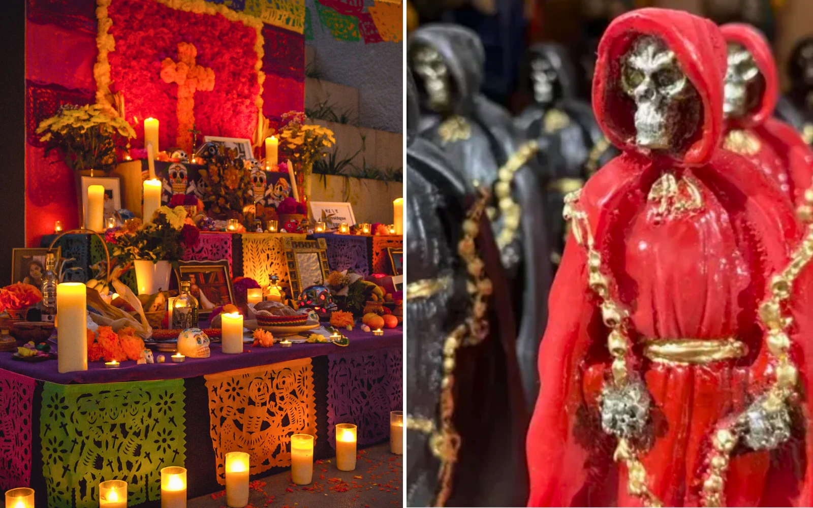 Altar del Día de Muertos y una imagen de la “Santa Muerte”?w=200&h=150