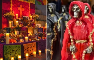 Altar del Día de Muertos y una imagen de la “Santa Muerte” Crédito: Hagens_world; Flickr (CC BY-NC-ND 2.0) / David Ramos; ACI Prensa