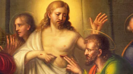 Santo Tomás Apóstol y Cristo resucitado