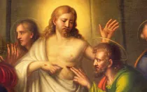 Santo Tomás Apóstol y Cristo resucitado