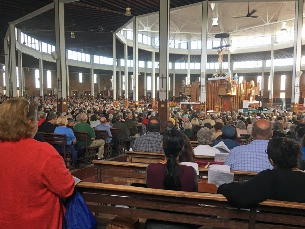 The National Sanctuary of Our Lady of the Martyrs in Auriesville, New York. Credit: Ryan Amann, CC BY-SA 4.0, via Wikimedia Commons