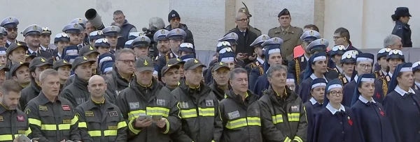 More than 30,000 people who work in the military field participated in the Mass. Credit: video capture/ Vatican Media