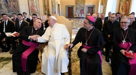 Imagen de la audiencia del Papa Francisco con seminaristas españoles este jueves 12 de diciembre