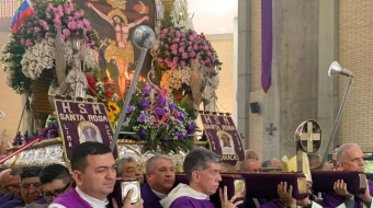 Celebraciones en honor al Señor de los Milagros en Caracas, Venezuela.