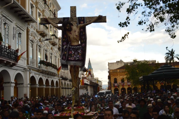 La llegada del “Señor de las Aguas” de Girón a Cuenca. Crédito: Radio Católica Cuenca