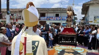 Procesión con la  imagen del Señor del Costado, el 28 de septiembre de 2024.