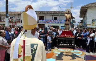 Procesión con la  imagen del Señor del Costado, el 28 de septiembre de 2024. Crédito: Cortesía de Diócesis de Chiclayo