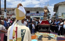 Procesión con la  imagen del Señor del Costado, el 28 de septiembre de 2024.