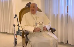 Papa Francisco con peluche del Doctor Simi. Crédito:  Grupo Por Un País Mejor