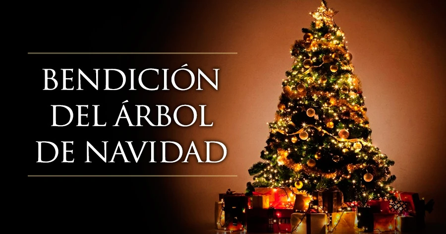 Rito de bendición del árbol de Navidad en familia