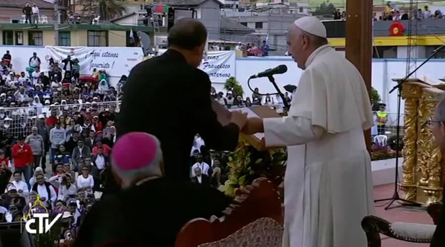 El Papa Francisco entrega el discurso que no leyó para que fuera publicado / Foto: Captura de video