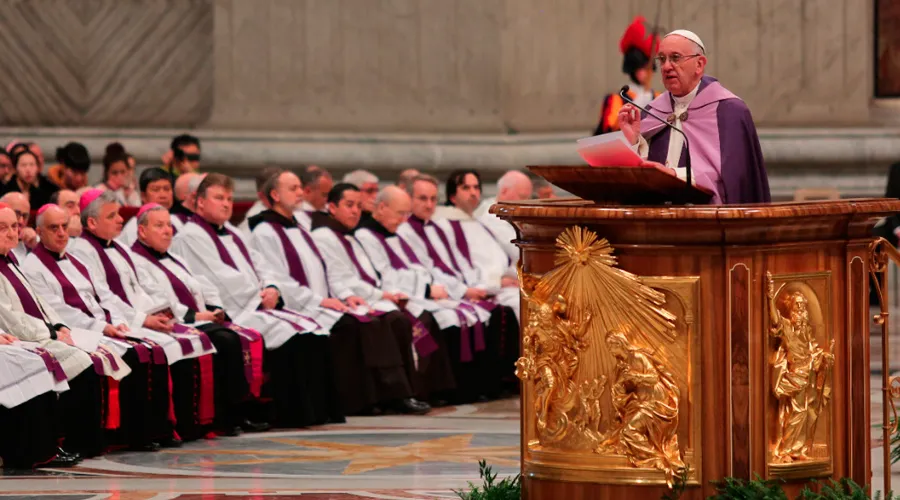 Papa Francisco durante Misa en la Basílica de San Pedro / Foto: Daniel Ibáñez (ACI Prensa)