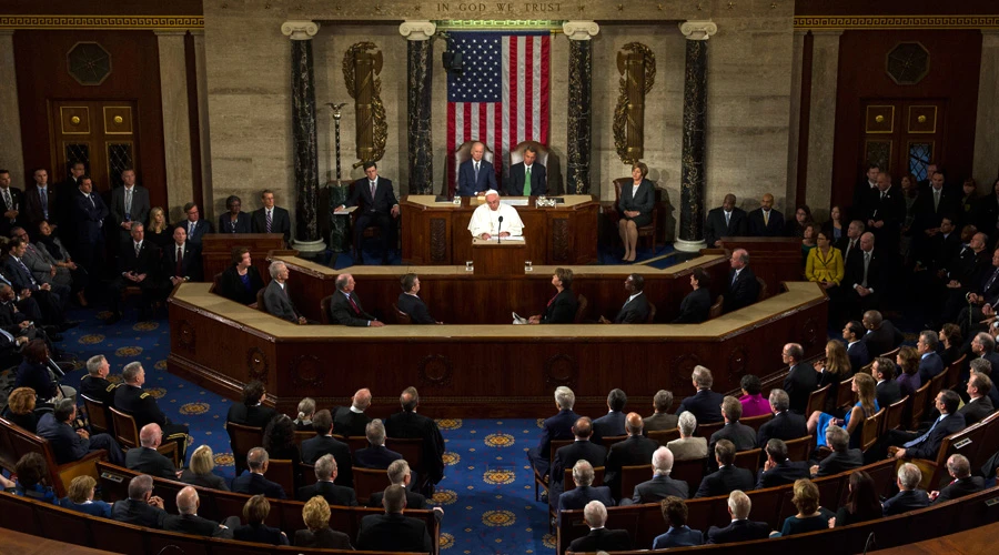 El Papa Francisco ante el Congreso de Estados Unidos. Foto L'Osservatore Romano