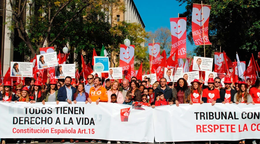 Cabecera de la VI Marcha por la Vida celebrada en Madrid. Foto: Blanca Ruiz