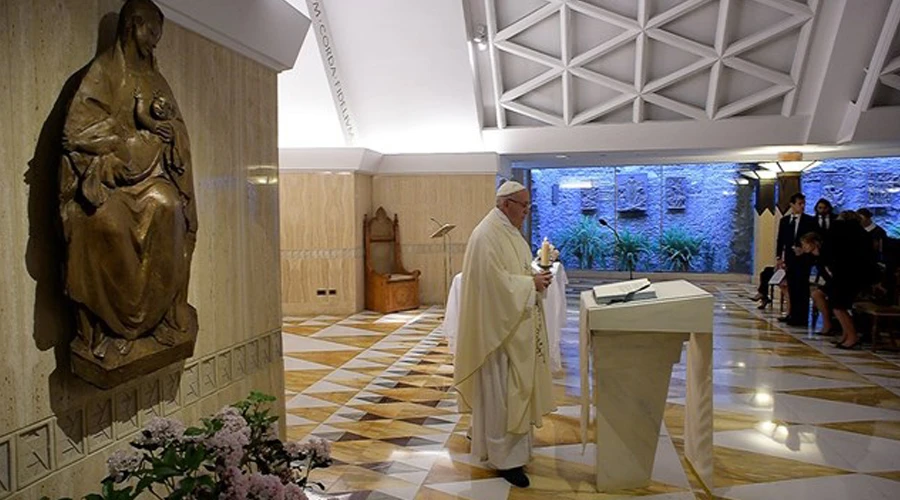 El Papa en Santa Marta. Foto: L'Osservatore Romano