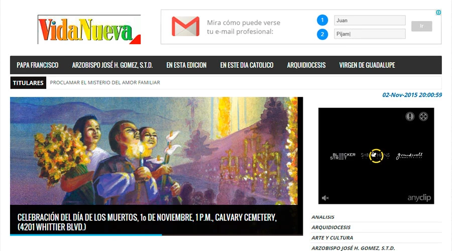 Sitio web de la revista Vida Nueva (Captura de Pantalla)