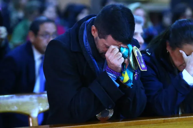 Stefano Peschiera, medallista de bronce en vela, agradece a Dios su logro en París 2024 con una Misa ante el Señor de los Milagros en el Santuario de las Nazarenas en Lima (Perú) 14082024