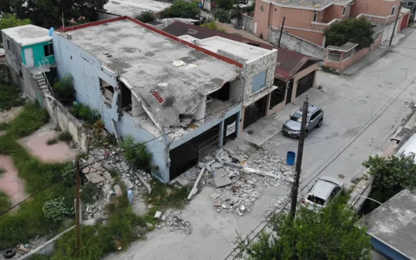 Thalía's house after the explosion.  Credit: Courtesy