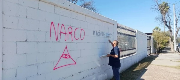 They vandalize the cathedral of the Holy Spirit of Nuevo Laredo. Credit: Hey Nuevo Laredo