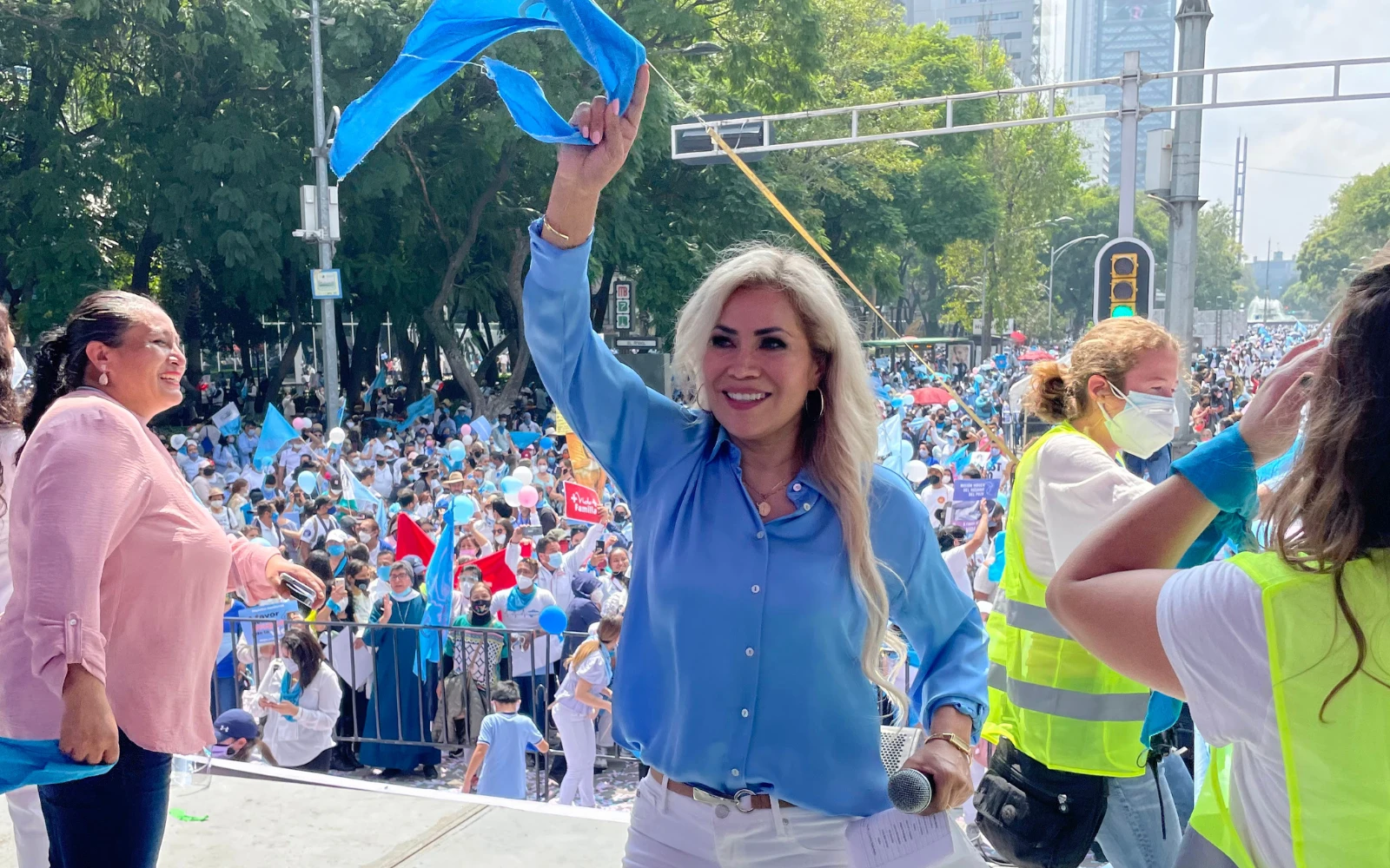 Lianna Rebolledo durante la marcha "A favor de la mujer y de la vida", el 3 de octubre de 2021.?w=200&h=150