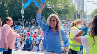 Lianna Rebolledo durante la marcha "A favor de la mujer y de la vida", el 3 de octubre de 2021.