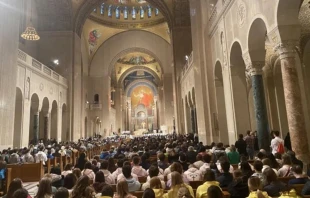 Vigilia por la Vida de 2024 en la Basílica Nacional de la Inmaculada Concepción en Washington D.C. Crédito: Joe Bukuras / CNA