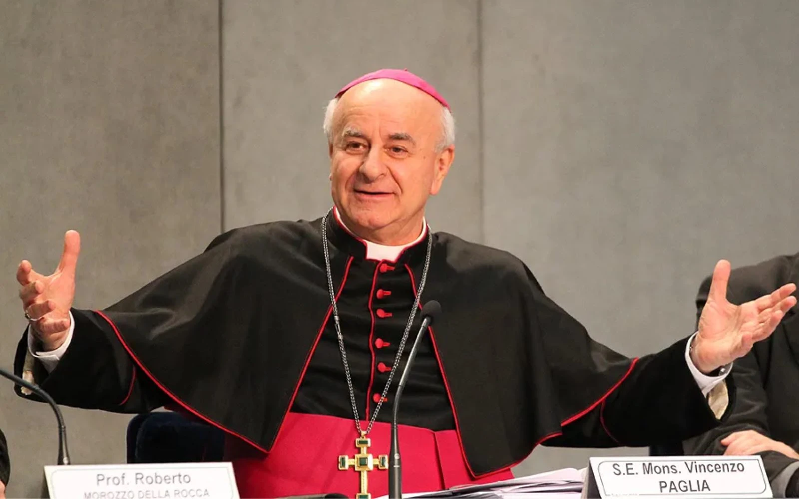 Mons. Vincenzo Paglia, actual presidente de la Pontificia Academia para la Vida, habla en la oficina de prensa de la Santa Sede, el 4 de febrero de 2015.?w=200&h=150