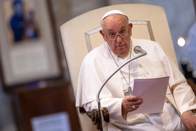 El Papa Francisco durante su homilía en las Segundas Vísperas este 5 de agosto