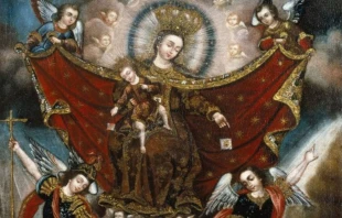 La Virgen del Carmen salvando a las Almas del Purgatorio. Cuadro de Diego Quispe Tito en el Museo de Brooklyn. Crédito: Dominio público.