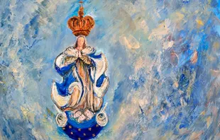 Virgen de los Treinta y Tres Crédito: Parte de la obra de Ámbar Labruna/Página de Facebook: Uruguay le Canta a la Virgen de los Treinta y Tres