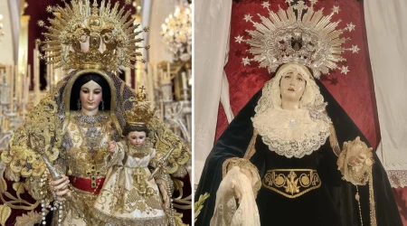 Imágenes de las Vírgenes del Rosario y de la Consolación en Carrión de los Céspedes (España).