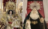 Imágenes de las Vírgenes del Rosario y de la Consolación en Carrión de los Céspedes (España).