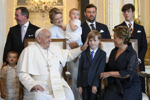 Fotografía con la familia real de Luxemburgo. Crédito: Daniel Ibáñez/ EWTN News