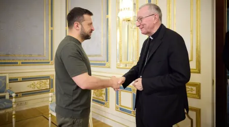 Imagen del encuentro entre Zelenski y el Cardenal Pietro Parolin